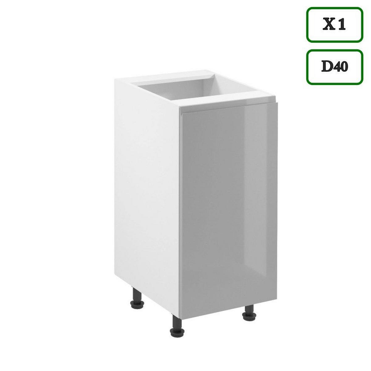 KÜCHENZEILE 320 cm – Aspen K91-M320 - in Weiß/Hochglanz - Grau, Holzwerkstoff (320/212/60cm)