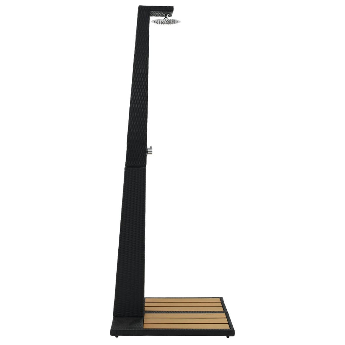 GARTENDUSCHE POLY RATTAN WPC - Schwarz, Holz (60/214/80cm) - vidaXL