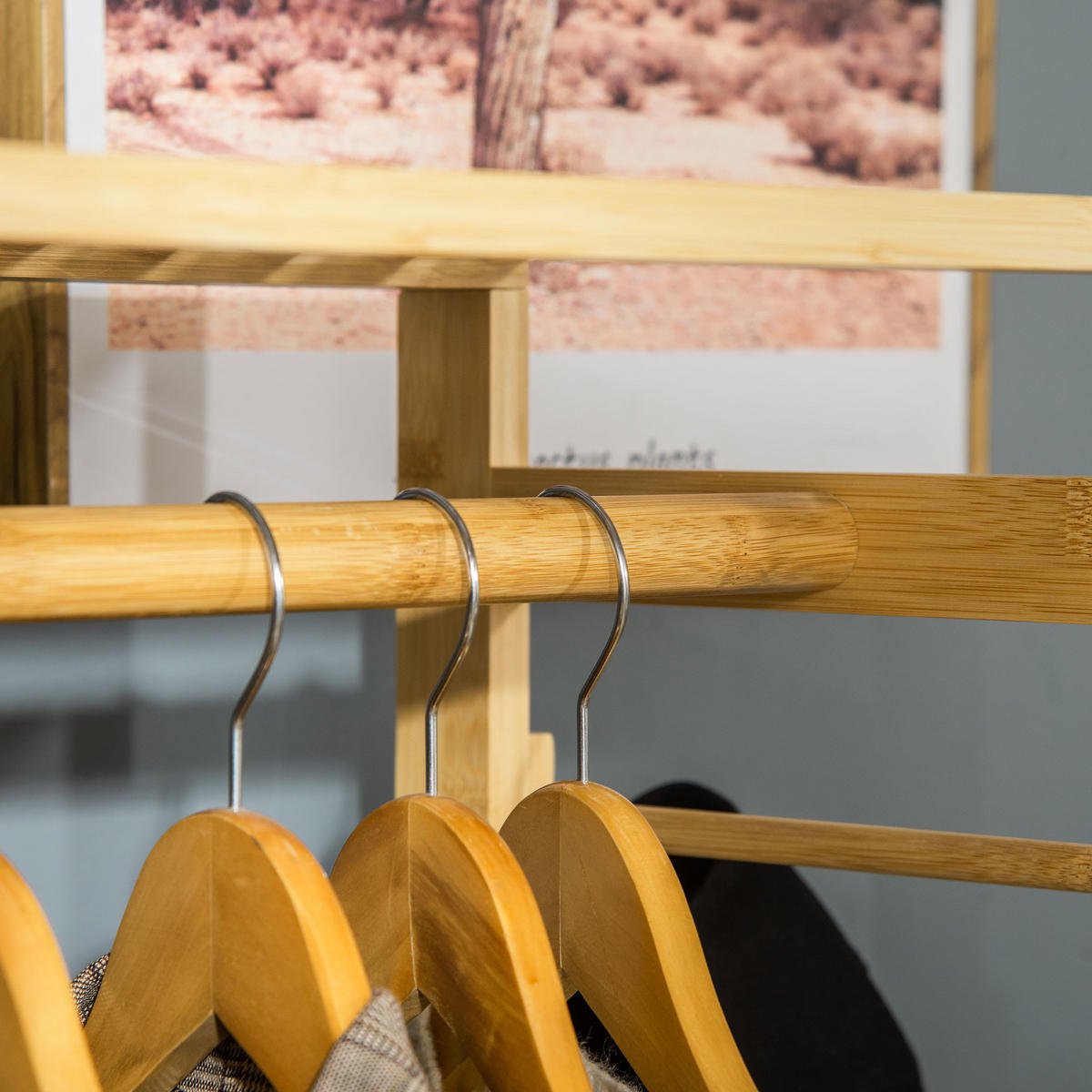 KLEIDERSTÄNDER aus Bambus 90/30/155 cm - Naturfarben, Holz (90/155/30cm)