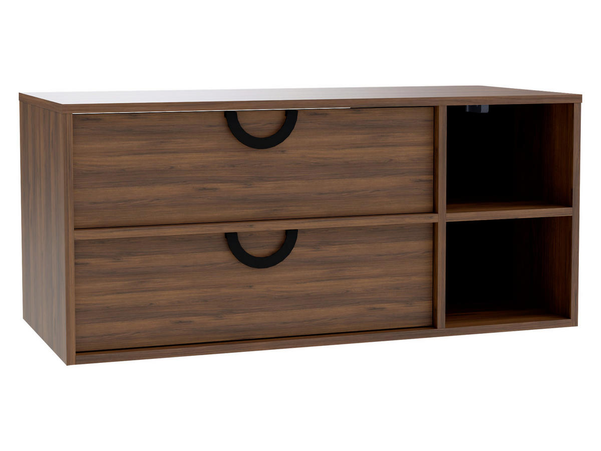 DULAP PENTRU CHIUVETA 14 - culoare lemn de nuc/negru, compozit lemnos/metal (100/45/47cm) - MIRJAN24