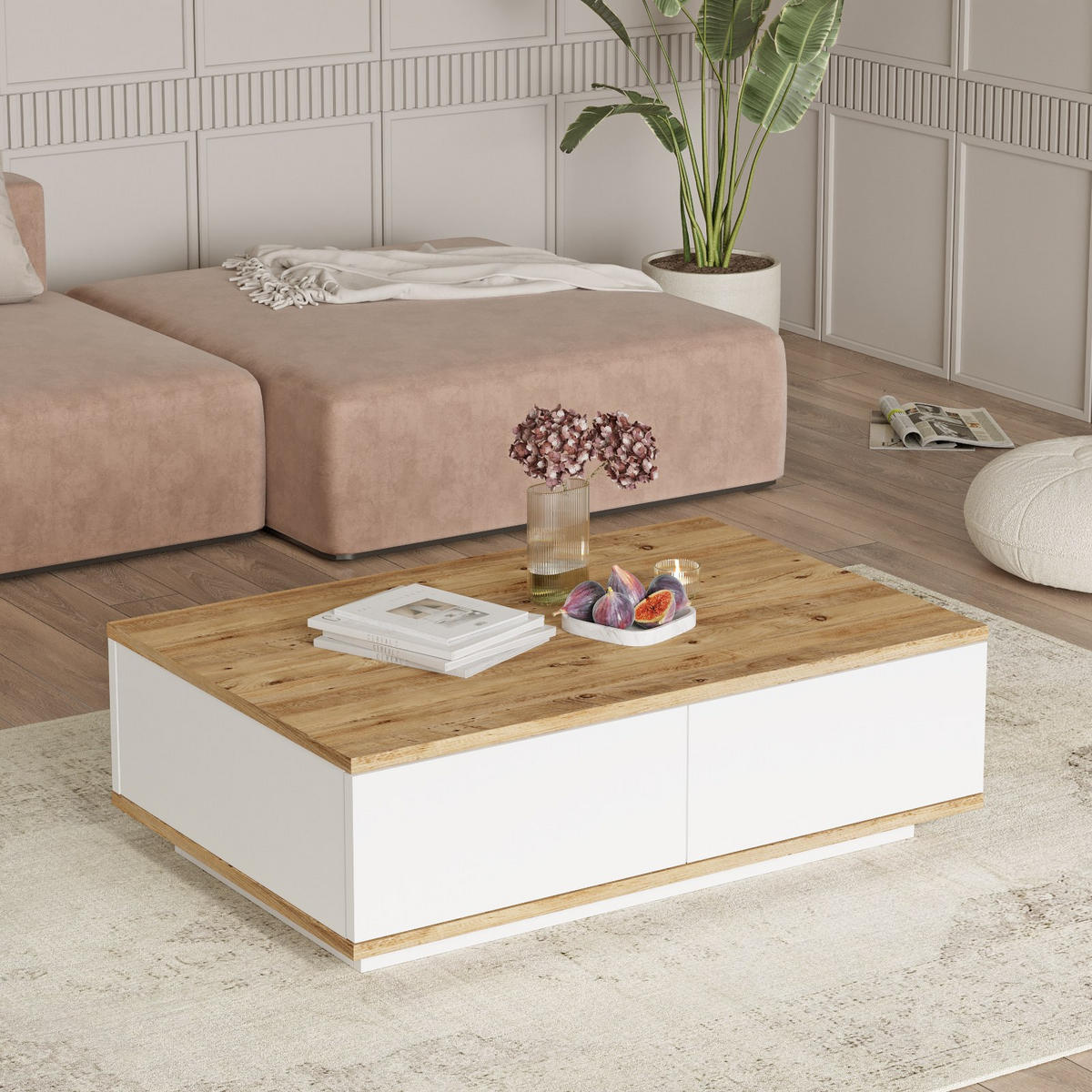 COUCHTISCH fr14 weiss - Weiß, Holz (90/60/28cm) - Habitat Garten
