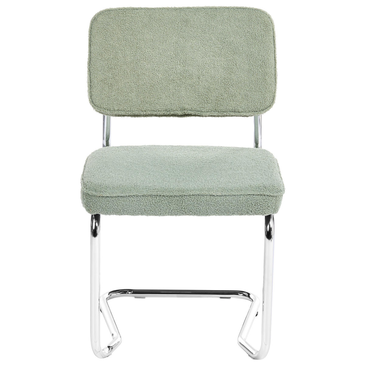 ESSZIMMERSTUHL 2er-Set Bouclé Hellgrün Irwin - Hellgrün, Textil (50/85/53cm) - Beliani
