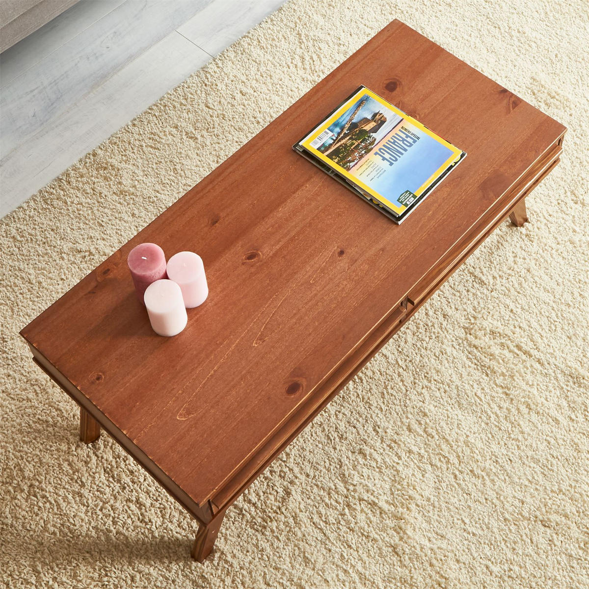 COUCHTISCH JONA - Kastanienfarben, Holz (50/110/42cm) - IDIMEX