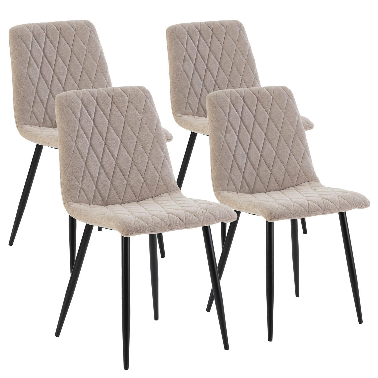 STUHL 4er-Set Abril Stoff beige - Beige, Textil/Metall (45/84/56cm) - VS Venta-stock