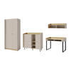 JUGENDZIMMER ALBI B 3-teilig in Sandbeige / Geölte Eiche - Eichefarben/Beige, Holzwerkstoff (340/195/65cm) - Deine Möbel 24