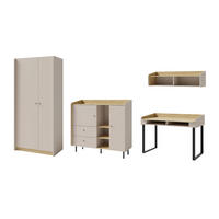 JUGENDZIMMER ALBI B 3-teilig in Sandbeige / Geölte Eiche - Eichefarben/Beige, Holzwerkstoff (340/195/65cm) - Deine Möbel 24