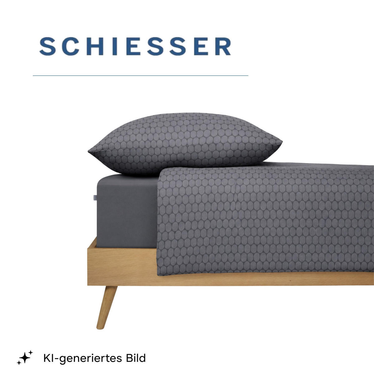 BETTWÄSCHESET Drops - Feinbiber - 2-teilig - 135x200 cm - Grau - Grau, Textil (135/200cm) - SCHIESSER