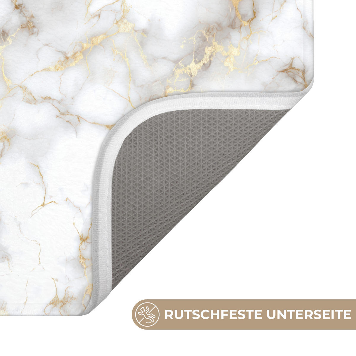 WC PŘEDLOŽKA Zlaté žilky - Mramor - Bílý 40x60 cm - bílá, textil/plast (40/1cm) - OnlyWow