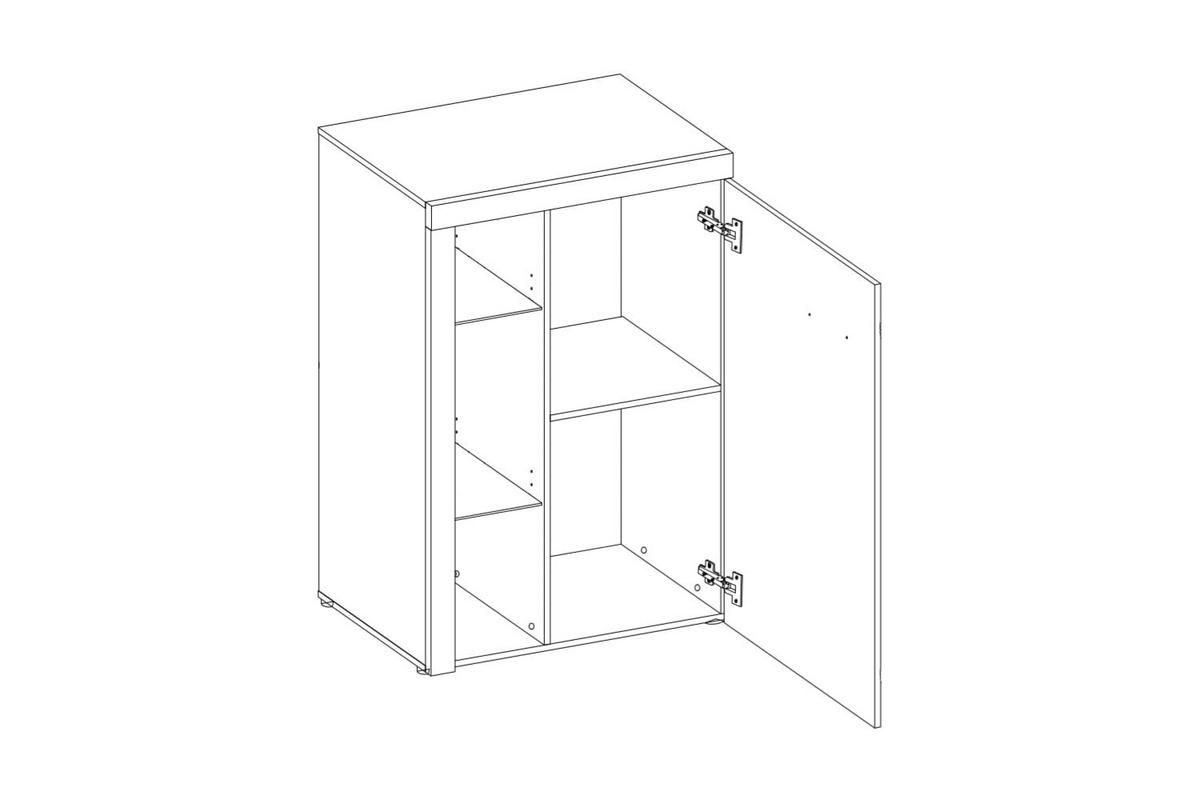 WOHNWAND OKTAWIA LED - Graphitfarben/Braun, Holzwerkstoff (270/190/40cm) - Meblini