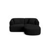 MODULARES-ECKSOFA rechts Campi aus strukturiertem Stoff schwarz 3 Sitzplätze - Schwarz, Textil (156/180cm) - Cosmopolitan Design
