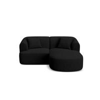 MODULARES-ECKSOFA rechts Campi aus strukturiertem Stoff schwarz 3 Sitzplätze - Schwarz, Textil (156/180cm) - Cosmopolitan Design