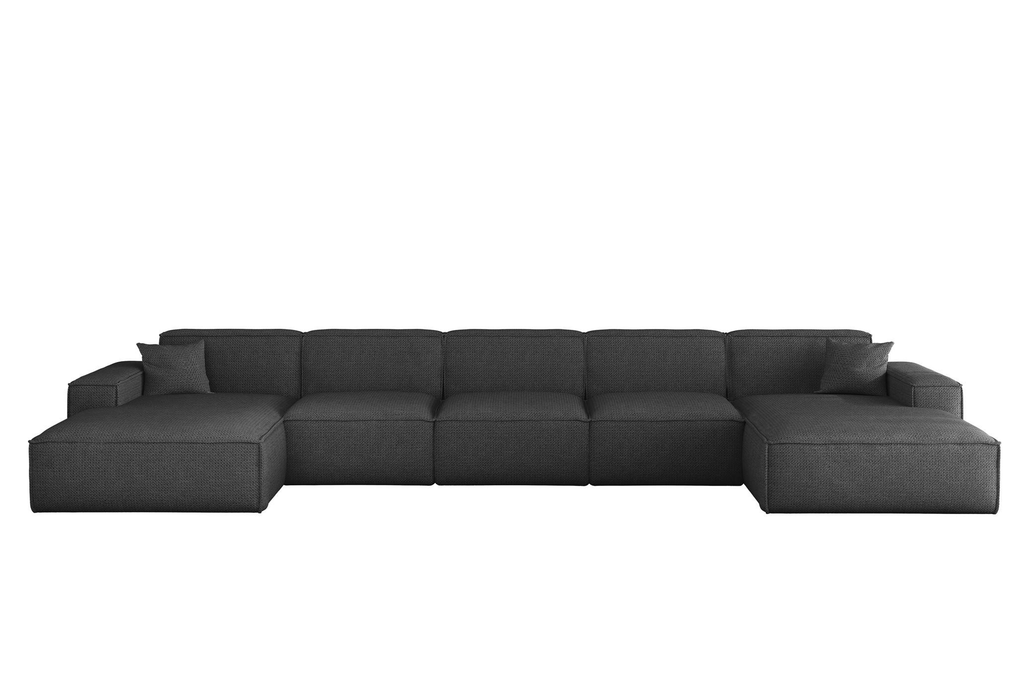 WOHNLANDSCHAFT Celes Premium Xl Artico - Anthrazit, Holzwerkstoff/Textil (462/73/165cm) - Fun Möbel