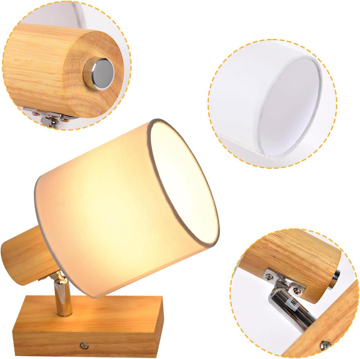 STRAHLER Geschick 1-flammig 21/13/13cm - Ecru, Holz (21/13/13cm) - ZMH