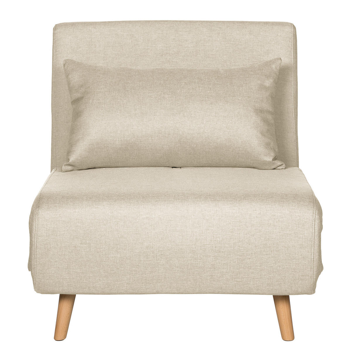 SCHLAFSESSEL - Textil / Teilmassivholz - Buchefarben/Cappuccino, Holz/Buchenholz (77/81/90cm) - home24