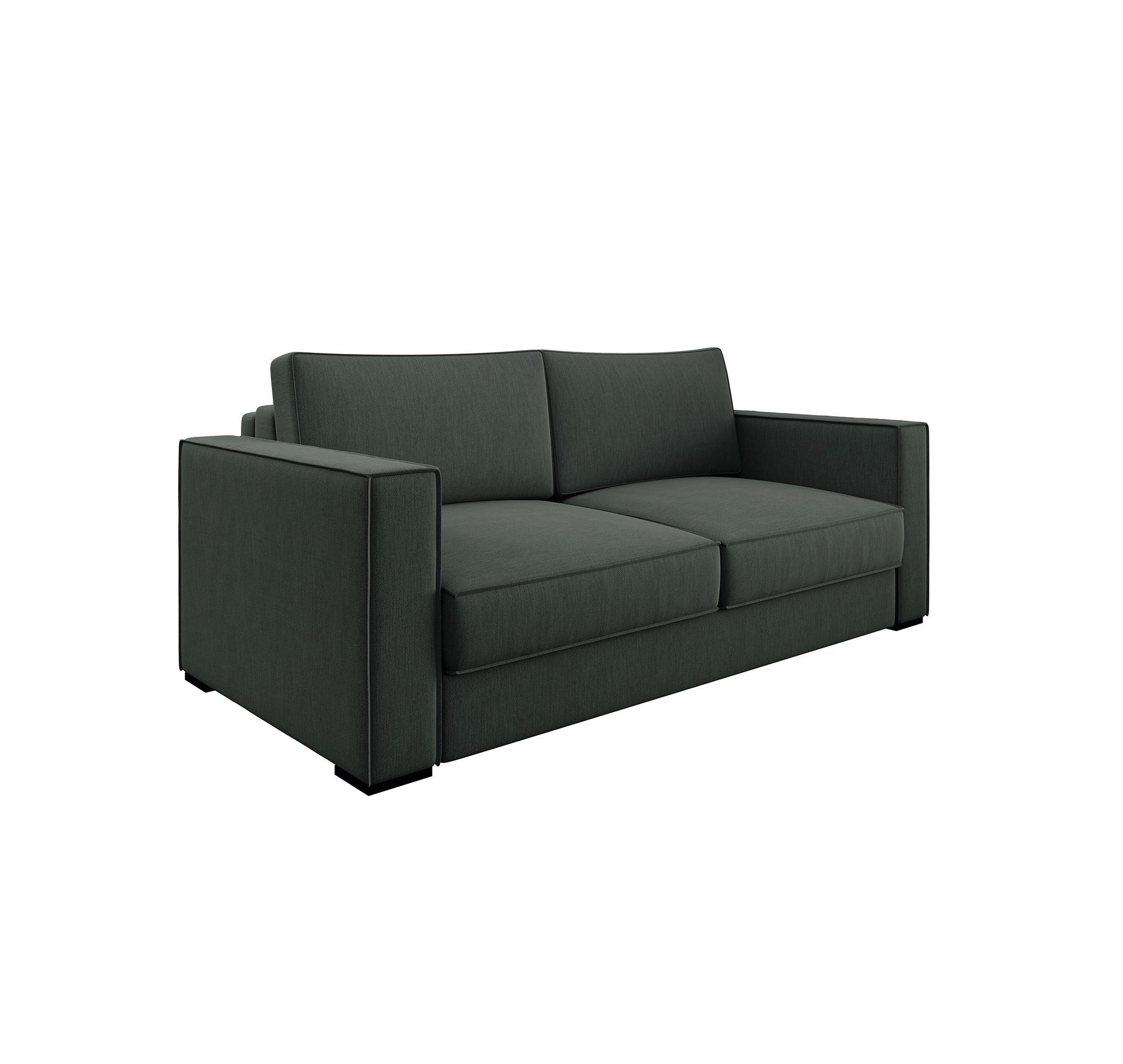 SCHLAFSOFA GERADE Rastergewebe Olivgrün 206cm - Olivgrün, Textil (206/85/100cm) - Sia Home