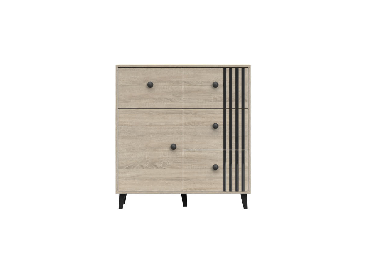 KOMMODE FORTEN 4sd - Sonoma Eiche, Holzwerkstoff (90/97/45cm) - Möblo