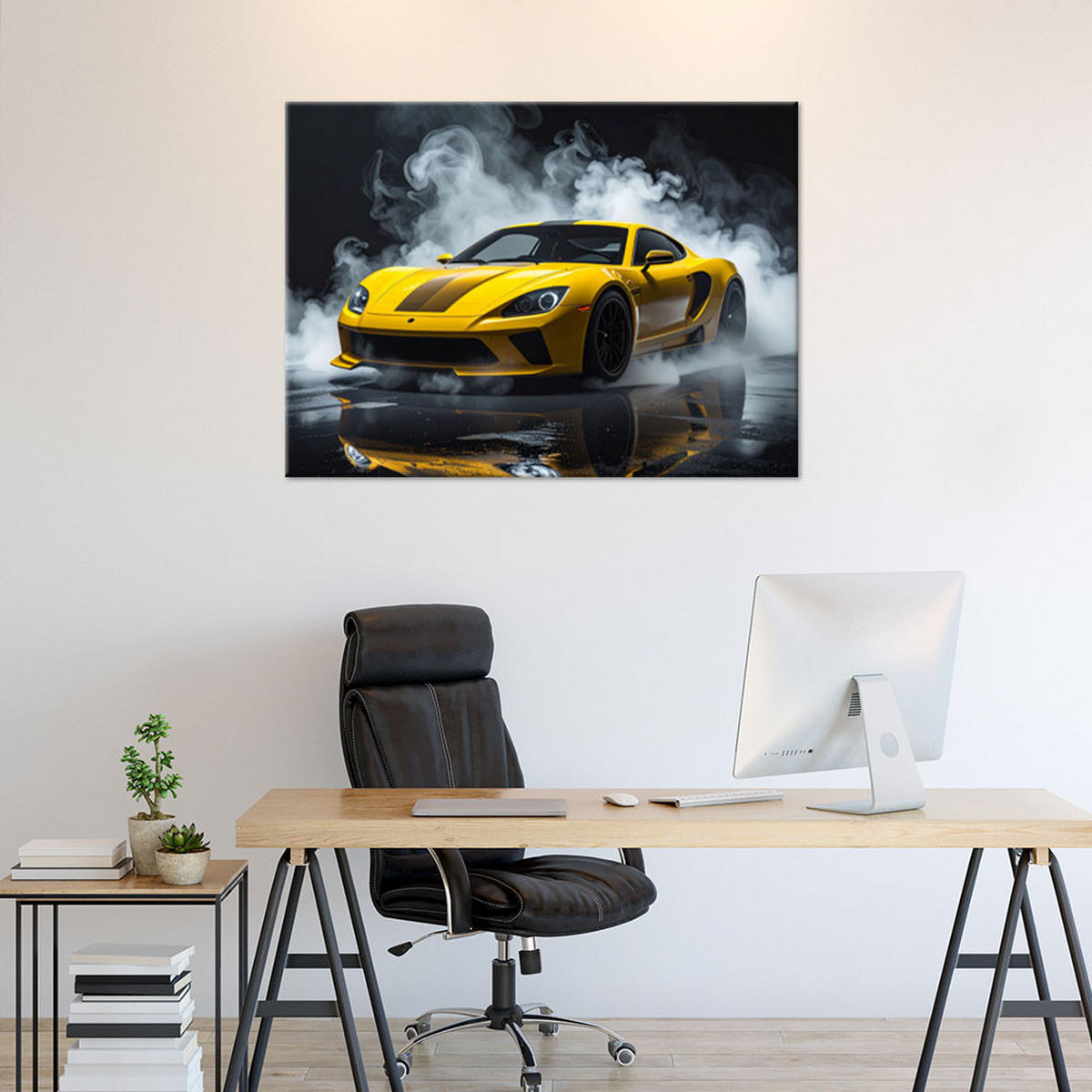 LEINWANDBILD Kraftfahrzeuge 60x40cm - Gelb, Textil (60/40cm) - Feeby