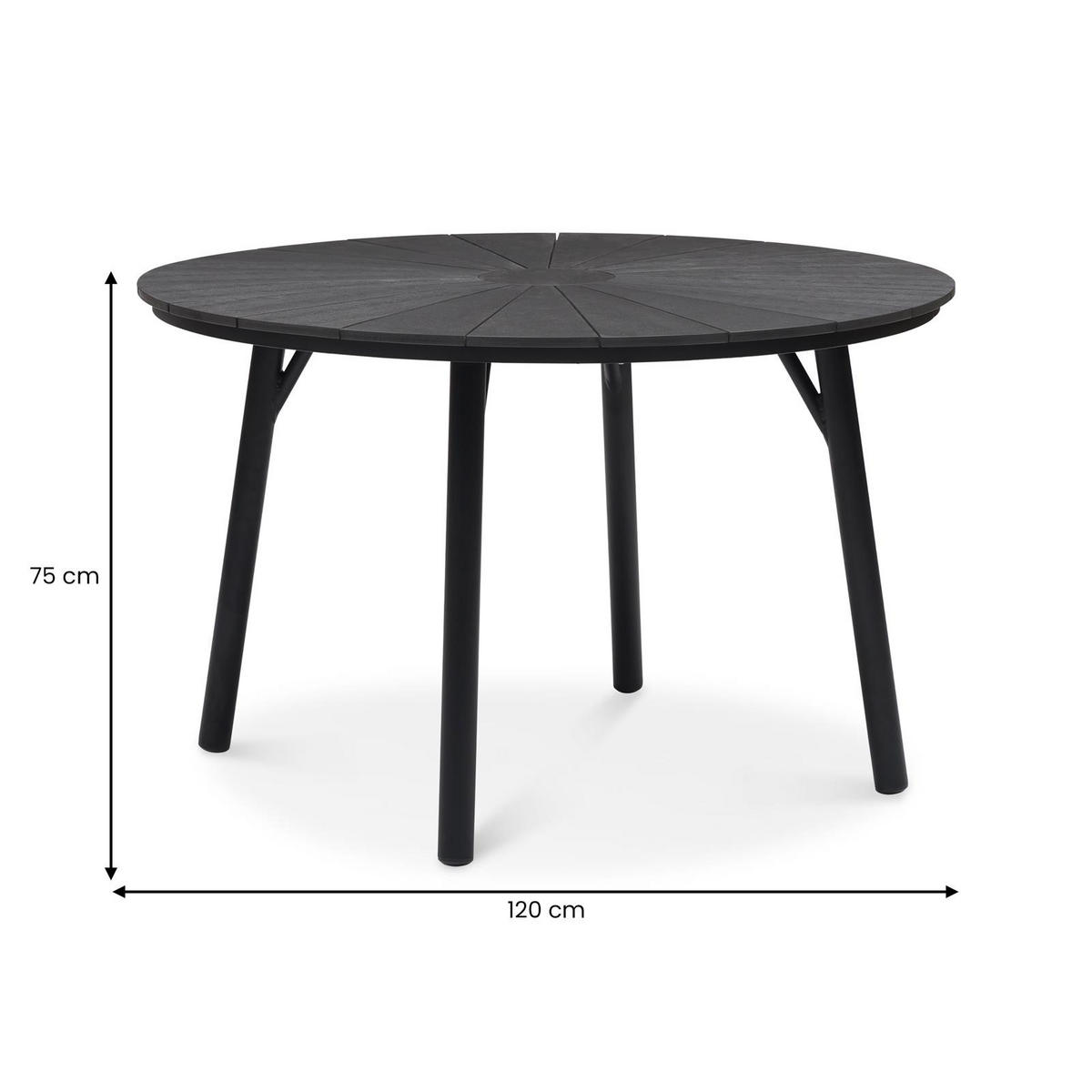 GARTENMÖBEL SET AGAPE/WINDY 5er Set grau, schwarz - Grau, Metall - IDIMEX