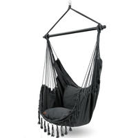 HÄNGESESSEL Indoor ohne Gestell MELA Anthrazit - Anthrazit, Textil (100/120/100cm) - DELUKE