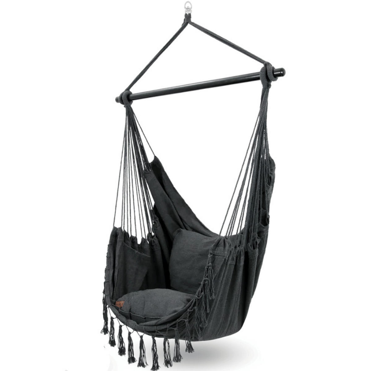 HÄNGESESSEL Indoor ohne Gestell MELA Anthrazit - Anthrazit, Textil (100/120/100cm) - DELUKE