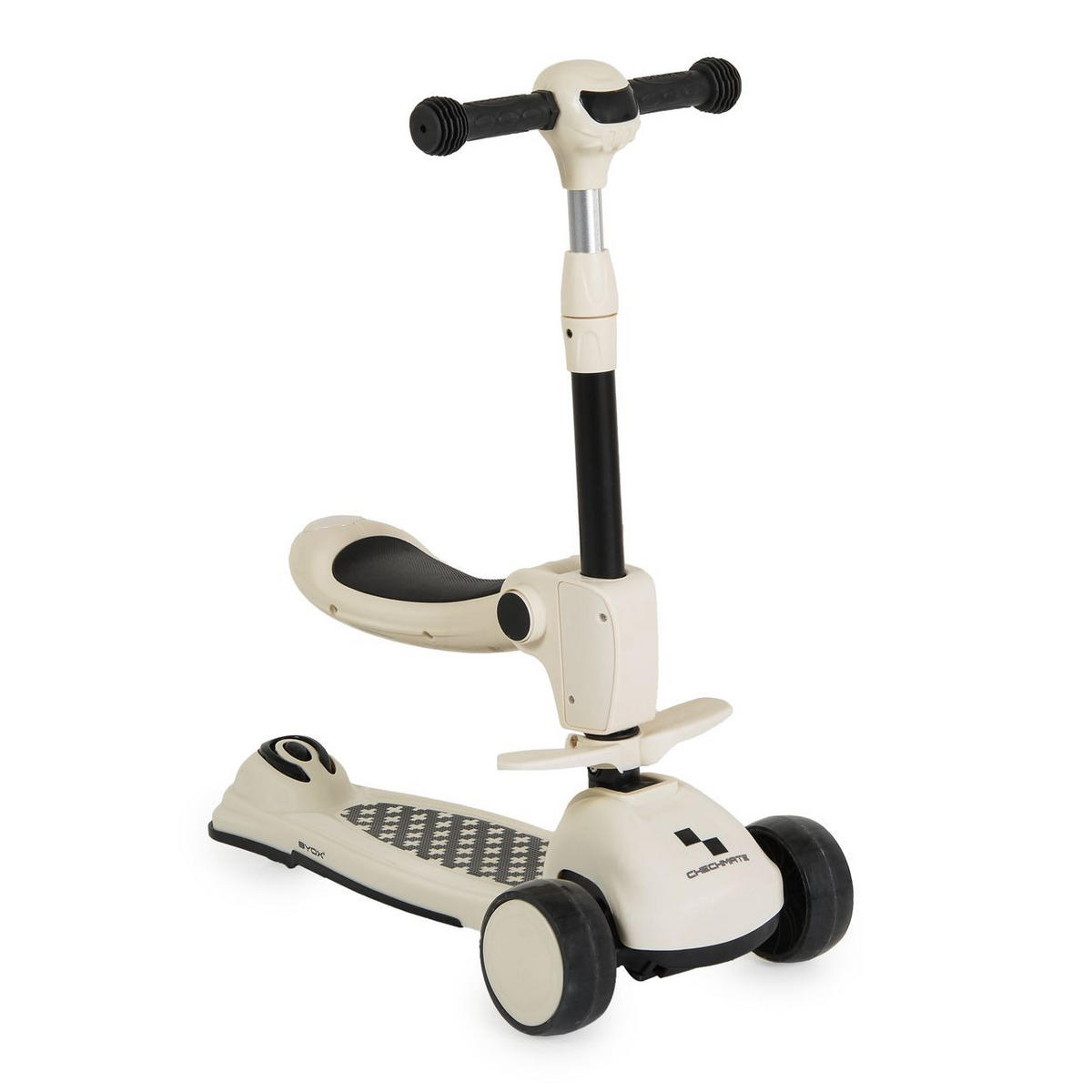 KINDERROLLER Checkmate 2 in 1 weiß Laufrad, Sound, Licht, Lenkerhöhe verstellbar - Weiß, Metall (57/27/62cm)