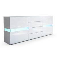 SIDEBOARD Flow Weiß - Weiß Hochglanz, Holzwerkstoff (177/75/39cm) - Vladon