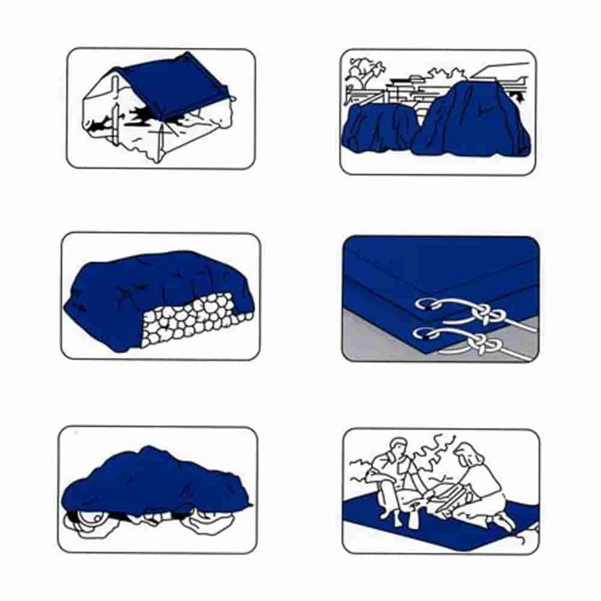 SCHUTZPLANE 3x4m, blau, 70g/m², Kunststoff - Blau, Kunststoff (400/300/1cm) - BONI-SHOP