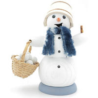 RAUCHFIGUR Schneemann mit Schneeballkorb 13 cm - Multicolor, Holz (6/13/10cm)