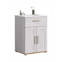 WASCHTISCH inkl. Waschbecken VERONA (B/H/T: ca. 60/82/46 cm) in Sibiu Lärche Nachbildung/Sibiu Lärche Nachbildung - Lärchefarben, Holzwerkstoff (60/82/46cm) - Homes & Jones
