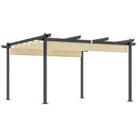 PERGOLA aus Aluminium ca. 4x4m - Beige, Metall (390/223/390cm) - Outsunny