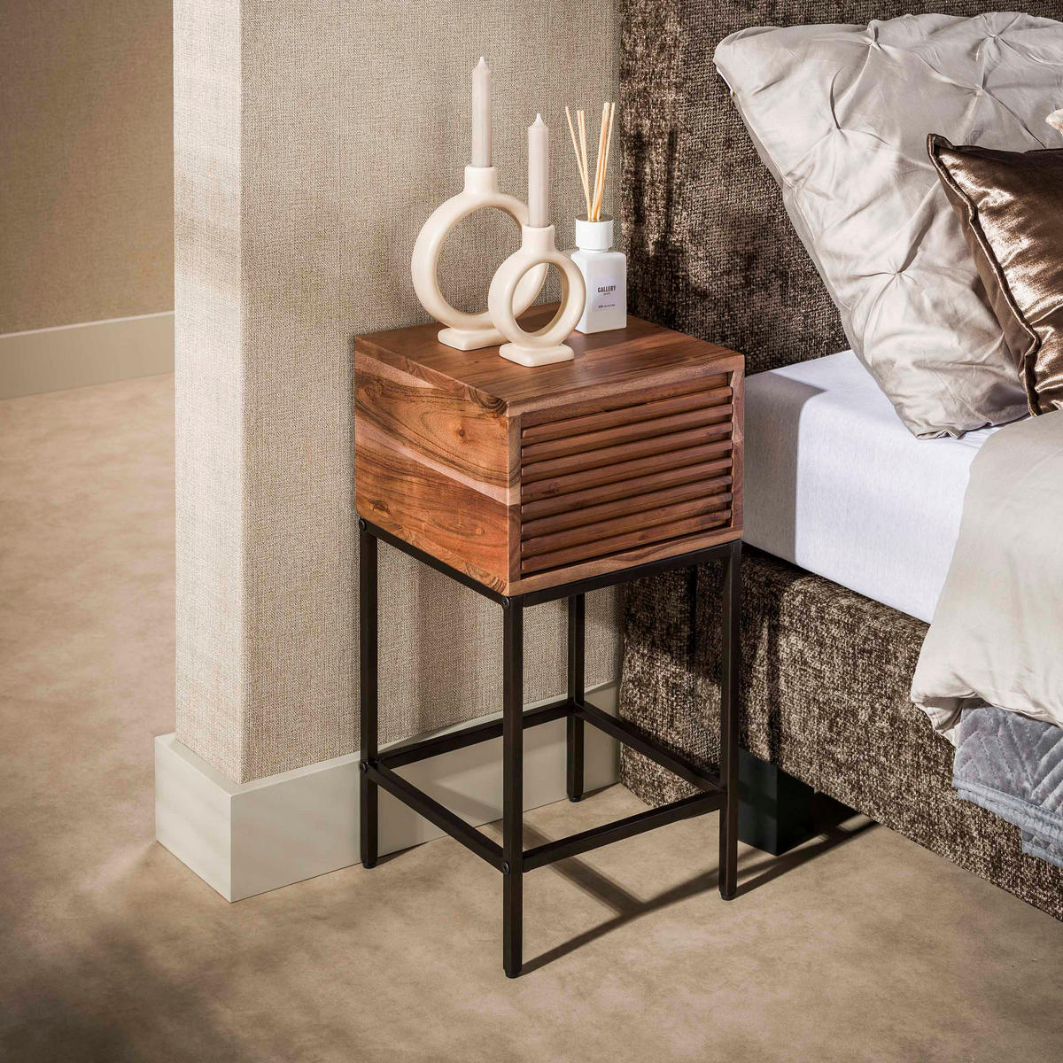 NACHTTISCH XS Braun 30/30/60 cm - Braun, Holz (30/60/30cm) - Hoyz Collection