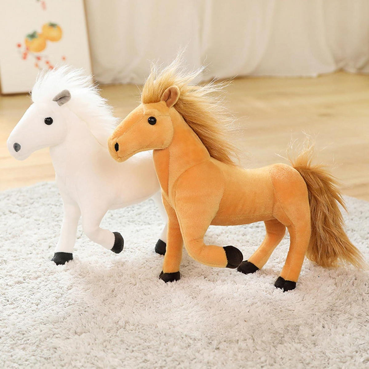 PLÜSCHTIER Pferd 32 cm stehend braun - Braun, Textil (8/26cm)