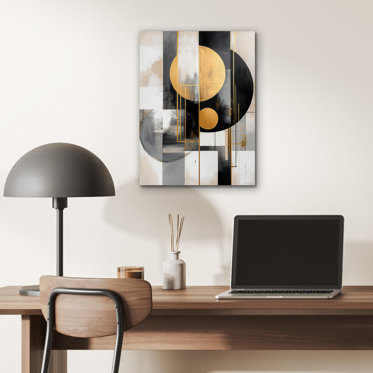 KOVOVÝ OBRAZ Abstraktné - Zlato - Striebro - Tvary - Estetické - Moderné 30x40 cm - zlatá, kov (30/40cm) - MuchoWow