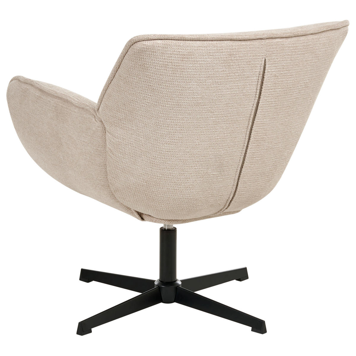 DREHSESSEL Stoff Hellbeige Auma - Beige/Schwarz, Textil/Metall (71/85/78cm) - Beliani