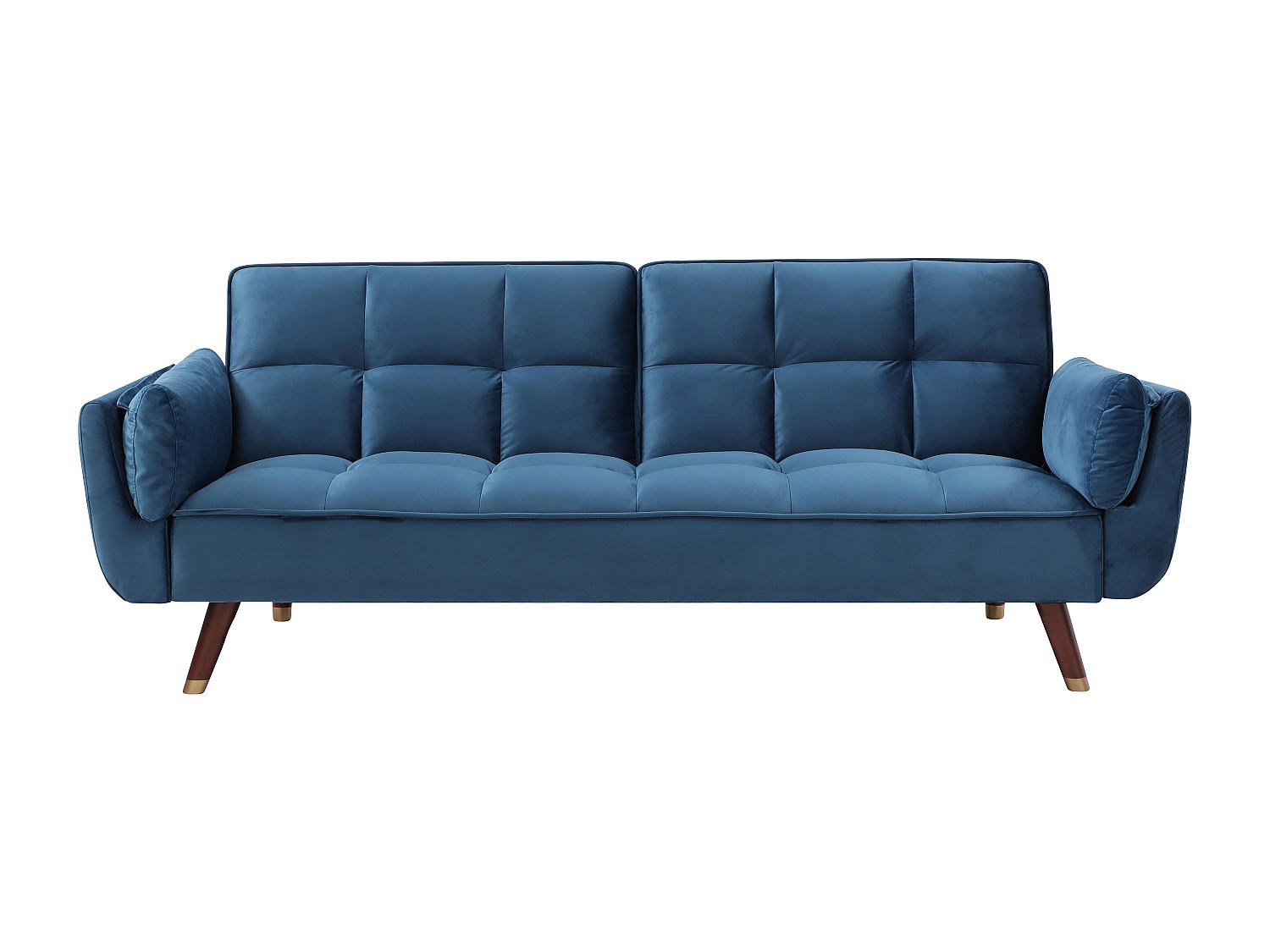 SCHLAFSOFA - 3 Personen - Samt, Stoff - Blau - - Blau, Textil (211/82/90cm) - Vente-Unique