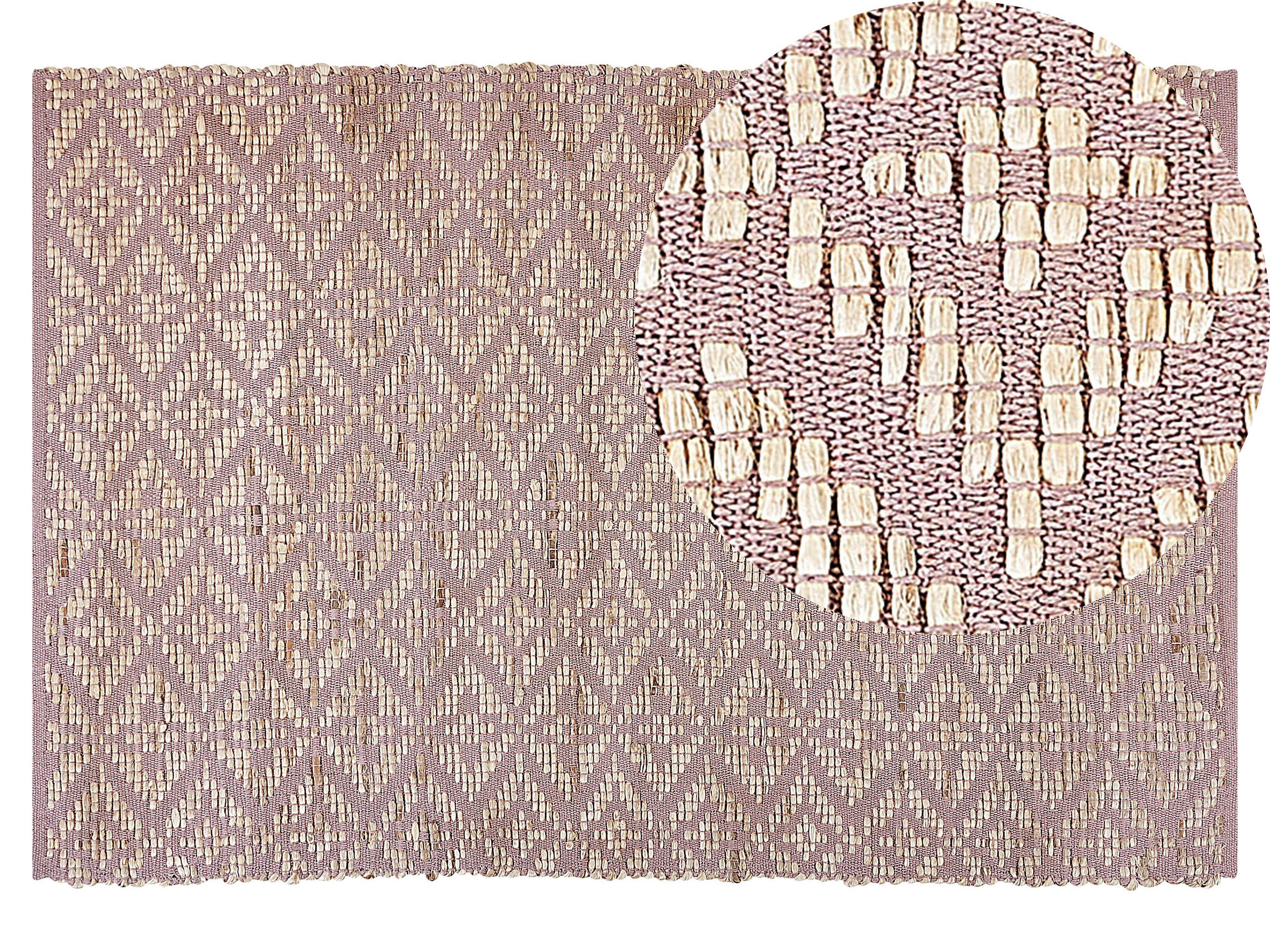 TEPPICH geflochten Gerze 200/140 cm - Pink, Textil (140/200cm) - Beliani