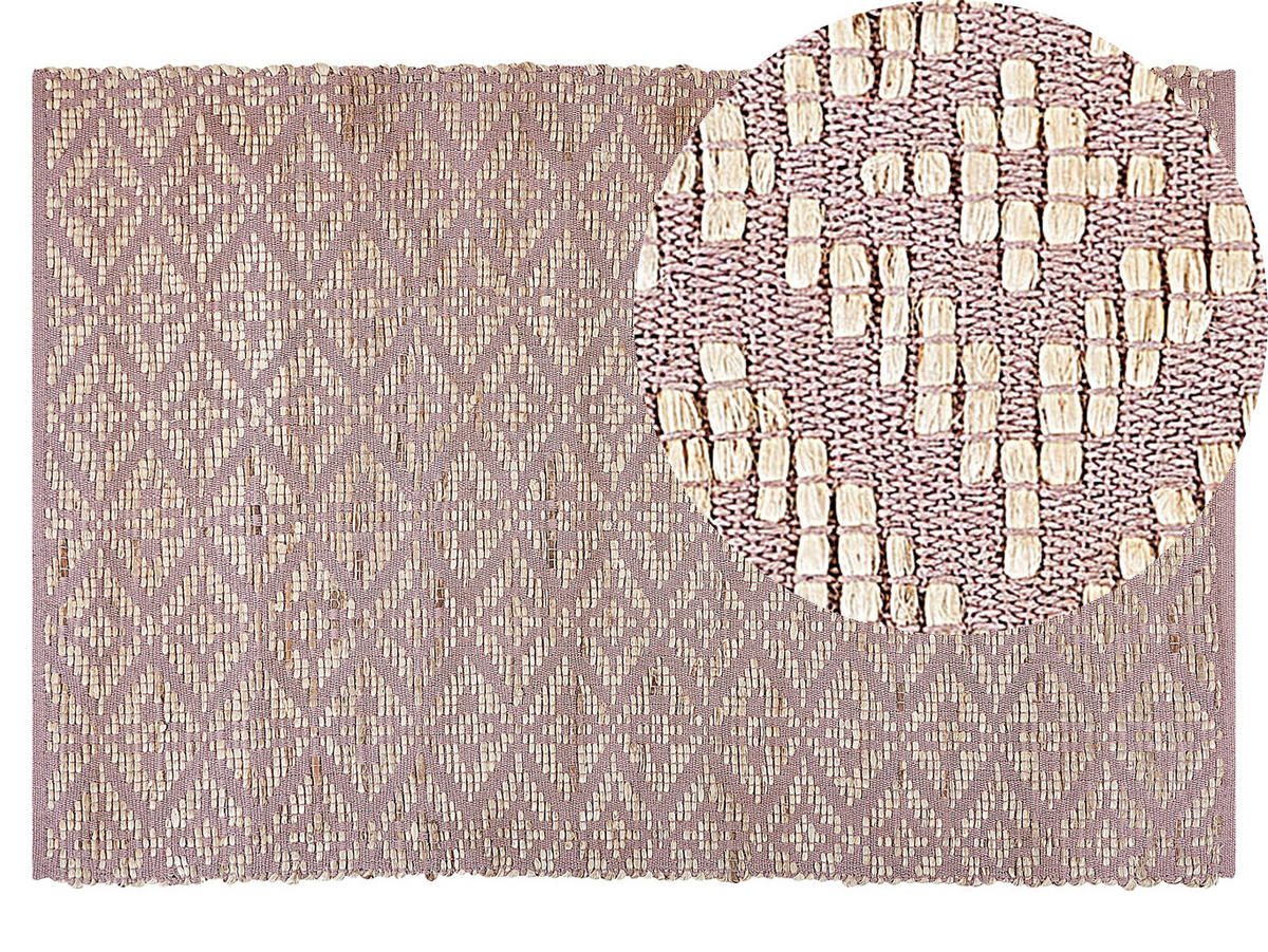 TEPPICH geflochten Gerze 200/140 cm - Pink, Textil (140/200cm) - Beliani