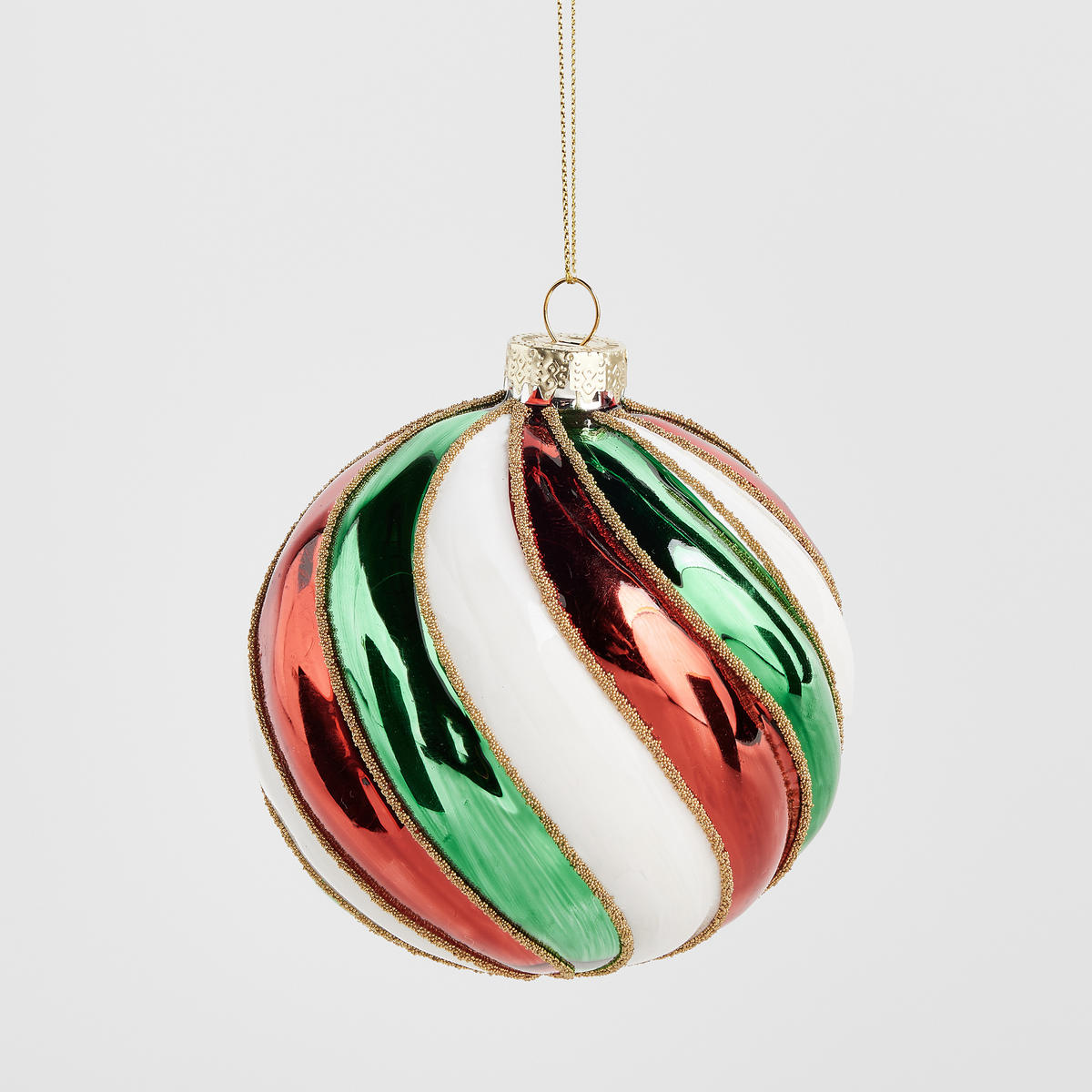 WEIHNACHTSKUGEL Glas CANDYBALL, Ø100 mm, Weiß, Christbaumkugeln, Weihnachtsdeko Xmas, Christmas Deko - Weiß, Glas (10/10/10cm) - home&you