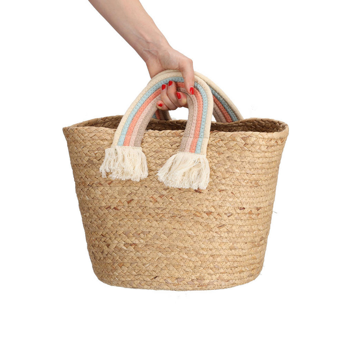 AUFBEWAHRUNGSKORB Rainbow - naturfarben - Ø 30cm - Naturfarben, Textil (30/30cm) - Zeller Present