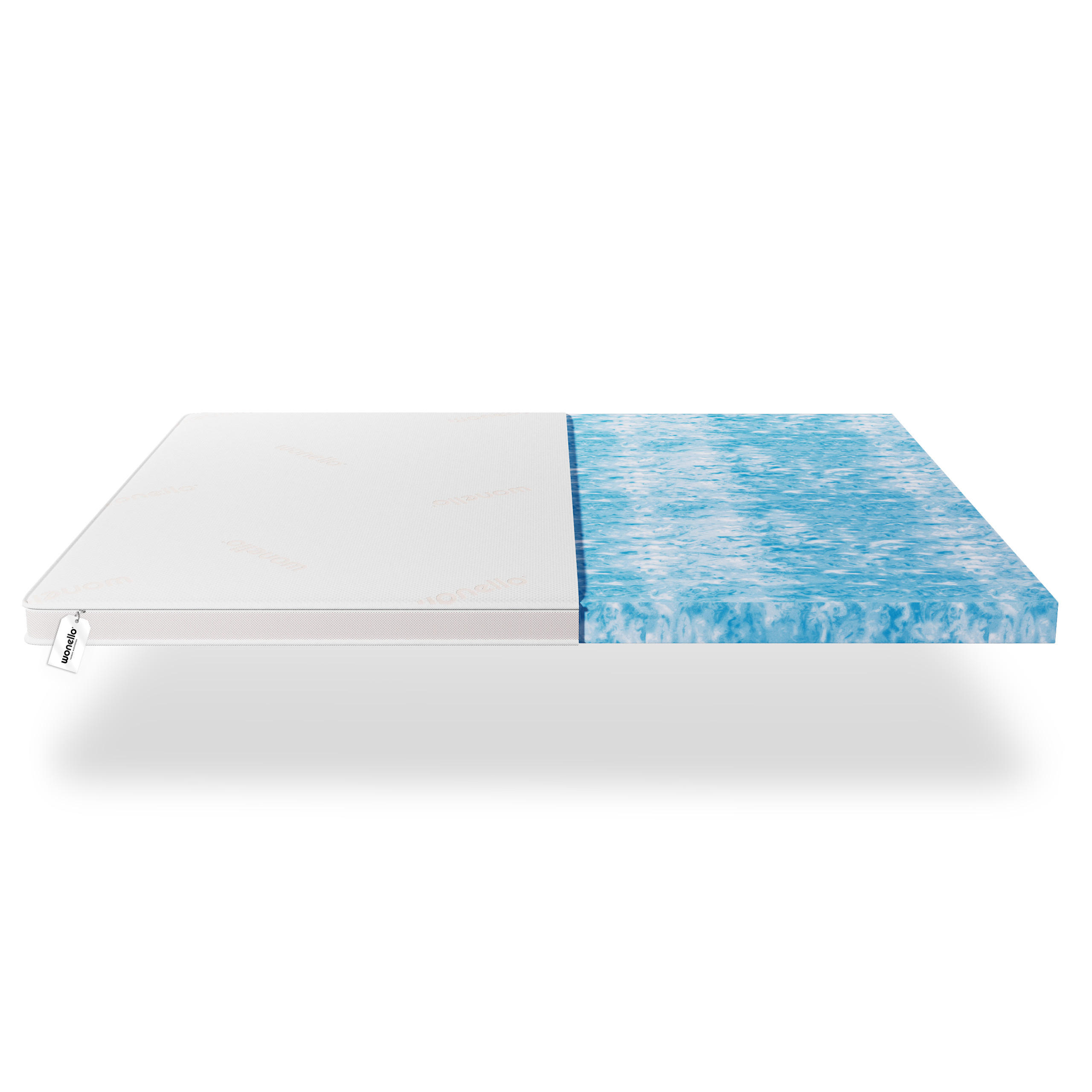 TOPPER GEL 100/200 cm PremiumPLUS ca. 9 cm - Weiß, Textil (100/200cm) - wonello