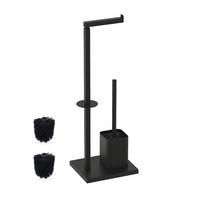 WC-SET - crna, metal/plastika (20/67.5/15.5cm) - Relaxdays