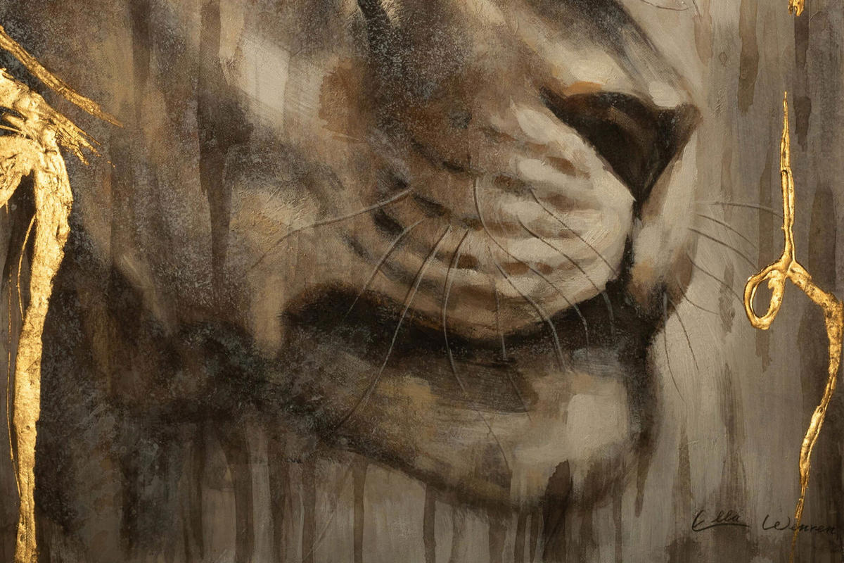 ACRYLBILD HANDGEMALT 75/100 cm - Goldfarben, Holz/Textil (75/100cm) - KUNSTLOFT