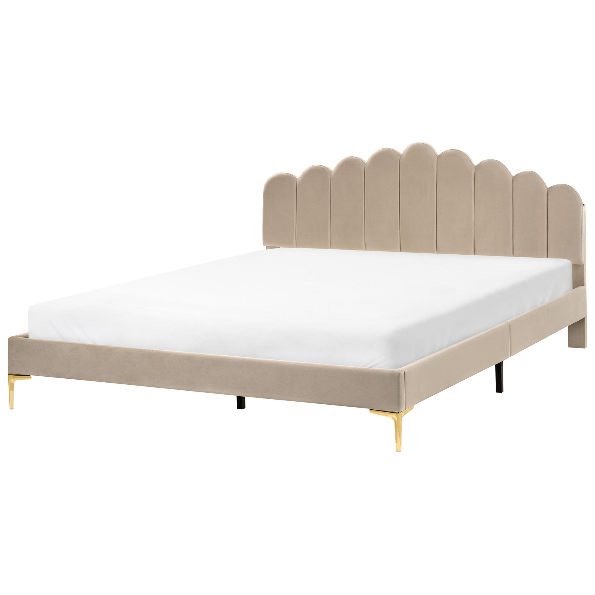 PAT cu somieră 180/200 cm catifea taupe Sauvian