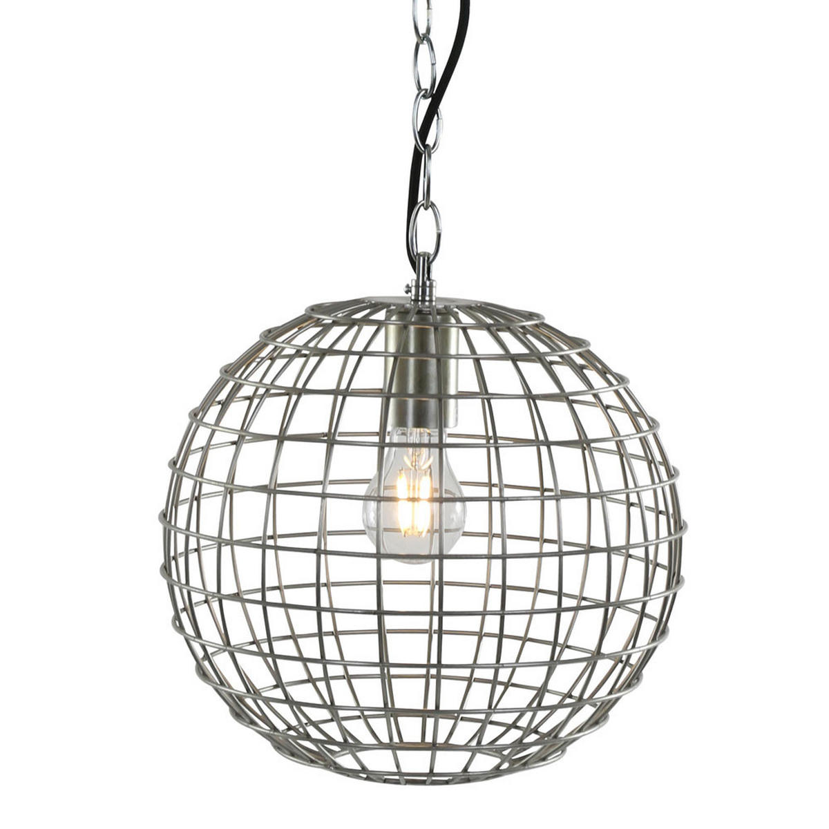 HÄNGELEUCHTE Gitterschirm Silber - Silberfarben, Metall (30/30/108cm)