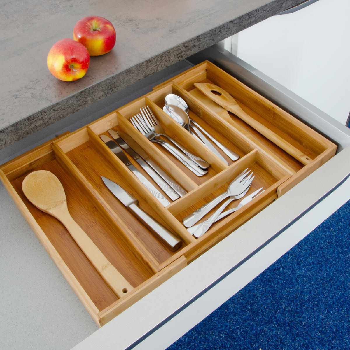 BESTECKKASTEN - Hellbraun, Holz (34/5/48cm) - Relaxdays