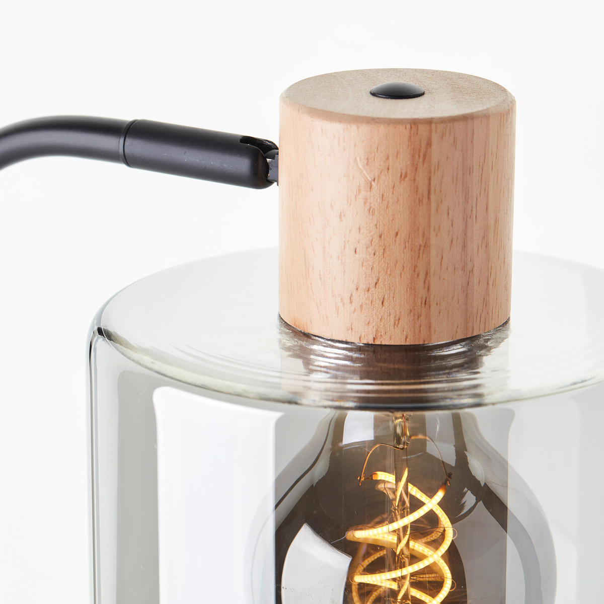 TISCHLEUCHTE Weald 94707/93 - Schwarz, Holz (27/18/50cm) - Brilliant