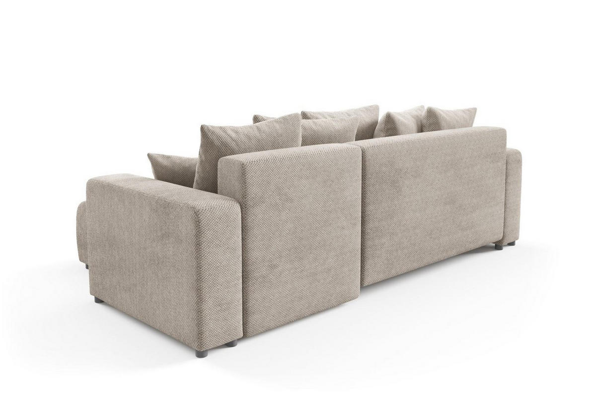 ECKSOFA mit Schlaffunktion Beige - Beige, Textil (247/145cm) - Furnisell
