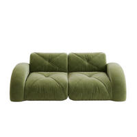 SOFA 204/95/76 cm in Grün aus Chenille - Grün, Textil (95/76/204cm) - Flora Grace