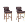 BARHOCKER 2er Set Stoff braun - Naturfarben/Braun, Holz/Textil (55/109/57cm) - CLP