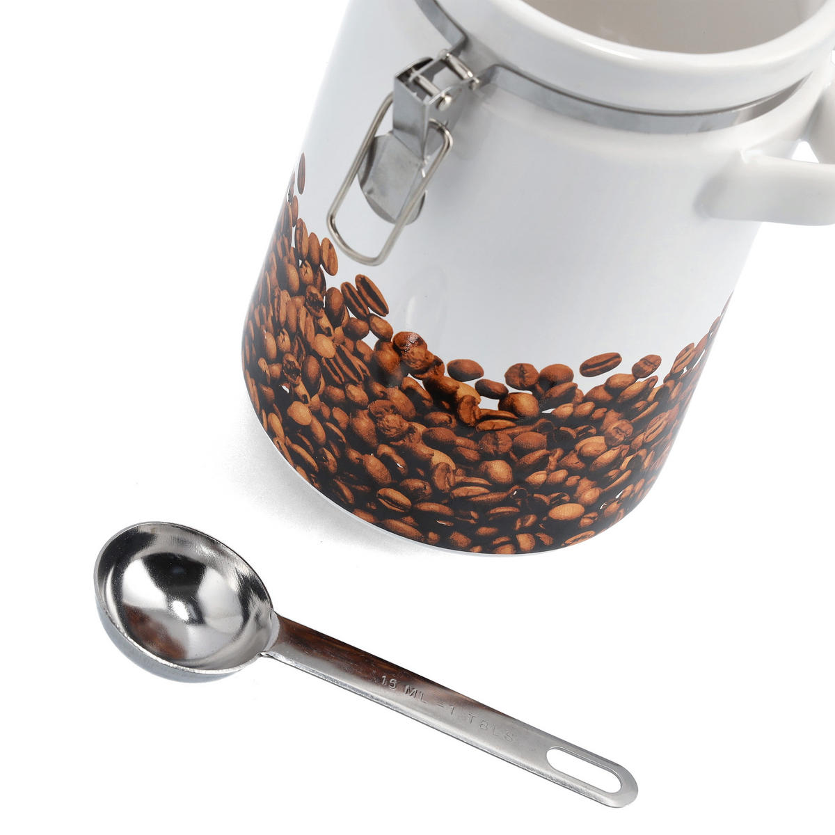 KAFFEEDOSE mit Bügelverschluss - Ø 11 x 20,5cm - Weiß, Stein (11/20.5/11cm) - Zeller Present